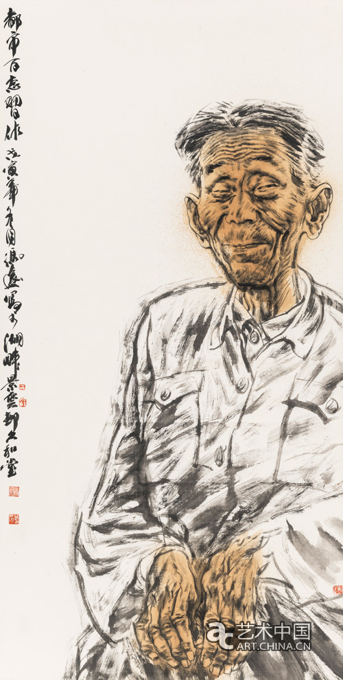 都市百態系列·老藝人 69×136.8cm 1986年